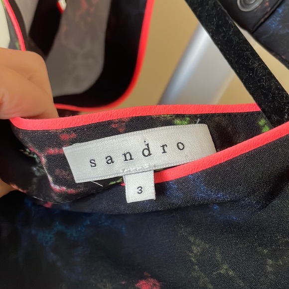 Sandro Paris Dress deep neon v-neck , size EU3/ US L - Picture 6 of 8